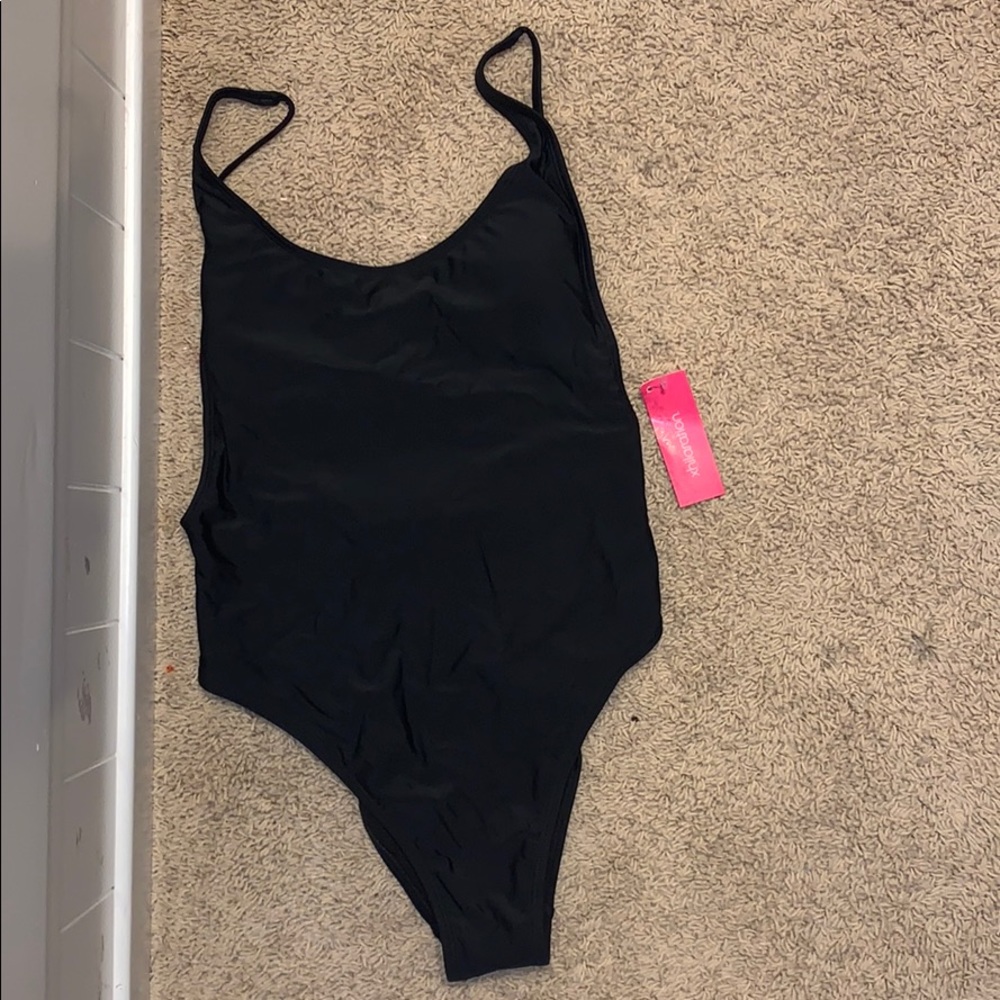 Black one piece swimsuit